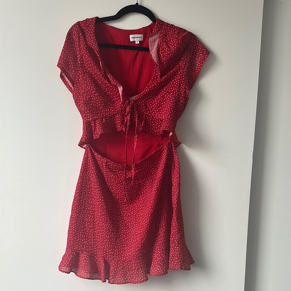 Superdown Red Polka Dot Dress size S